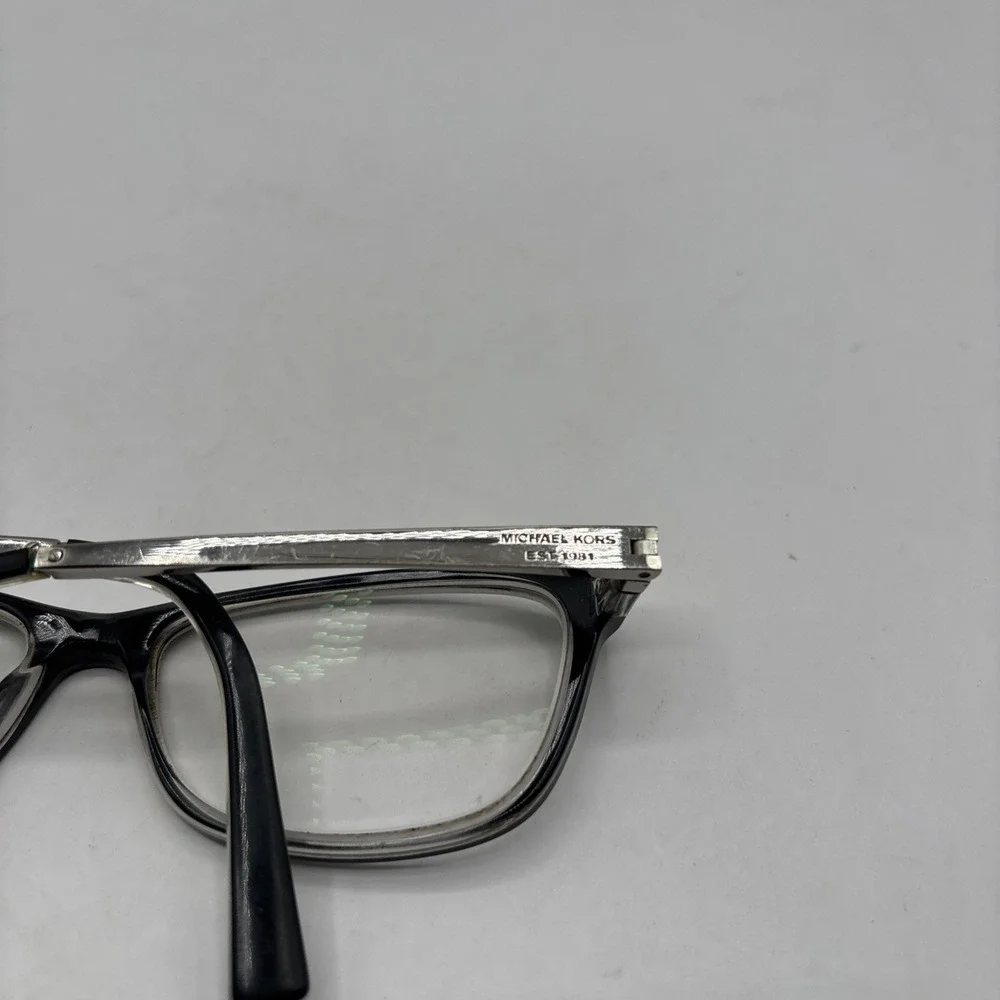 Michael Kors‎ Black Clear Wayfarer Frames- Silver Temples MK4017 Nevis 55 16 135